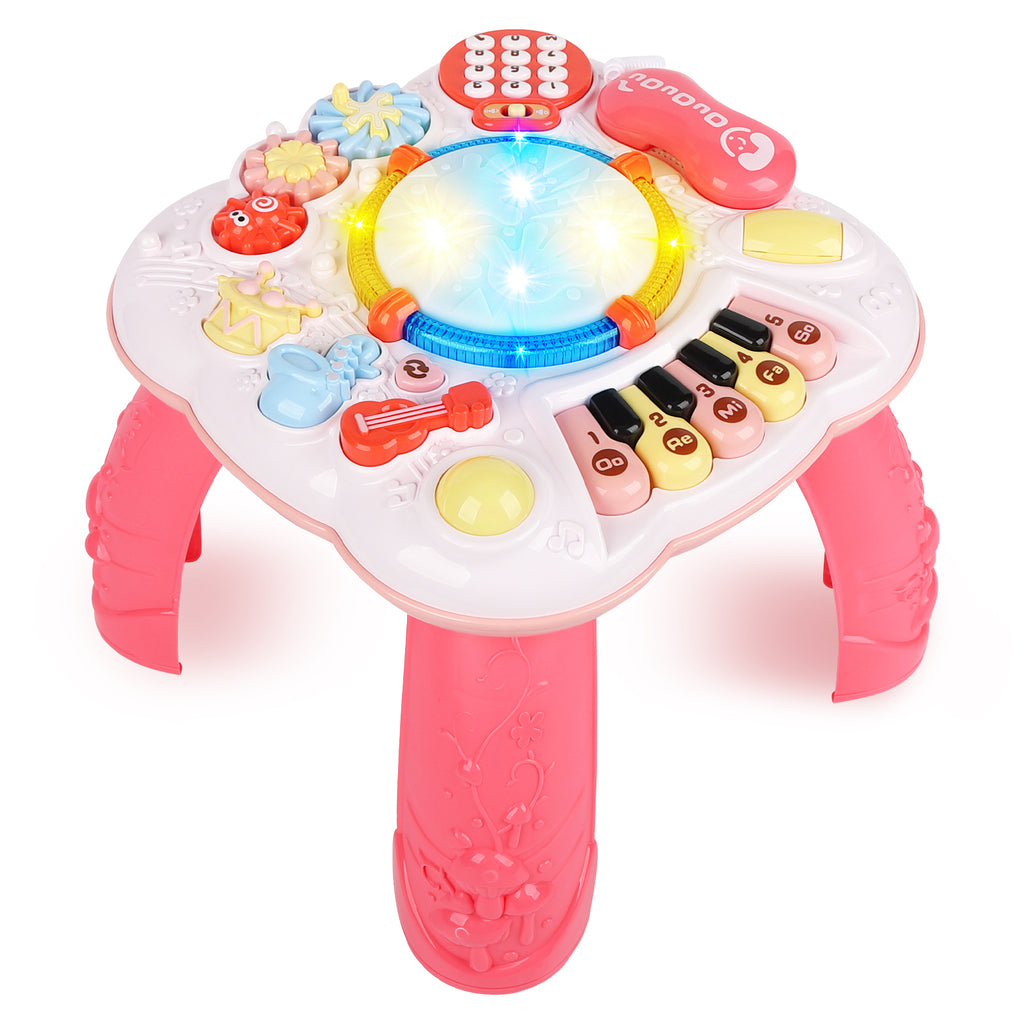 CEMIRK Baby Activity Table,Toddler Musical Learning Table,Educational Learning Toy for Baby 6 to 12 Months 1 2 3 Years Old Boys and Girls