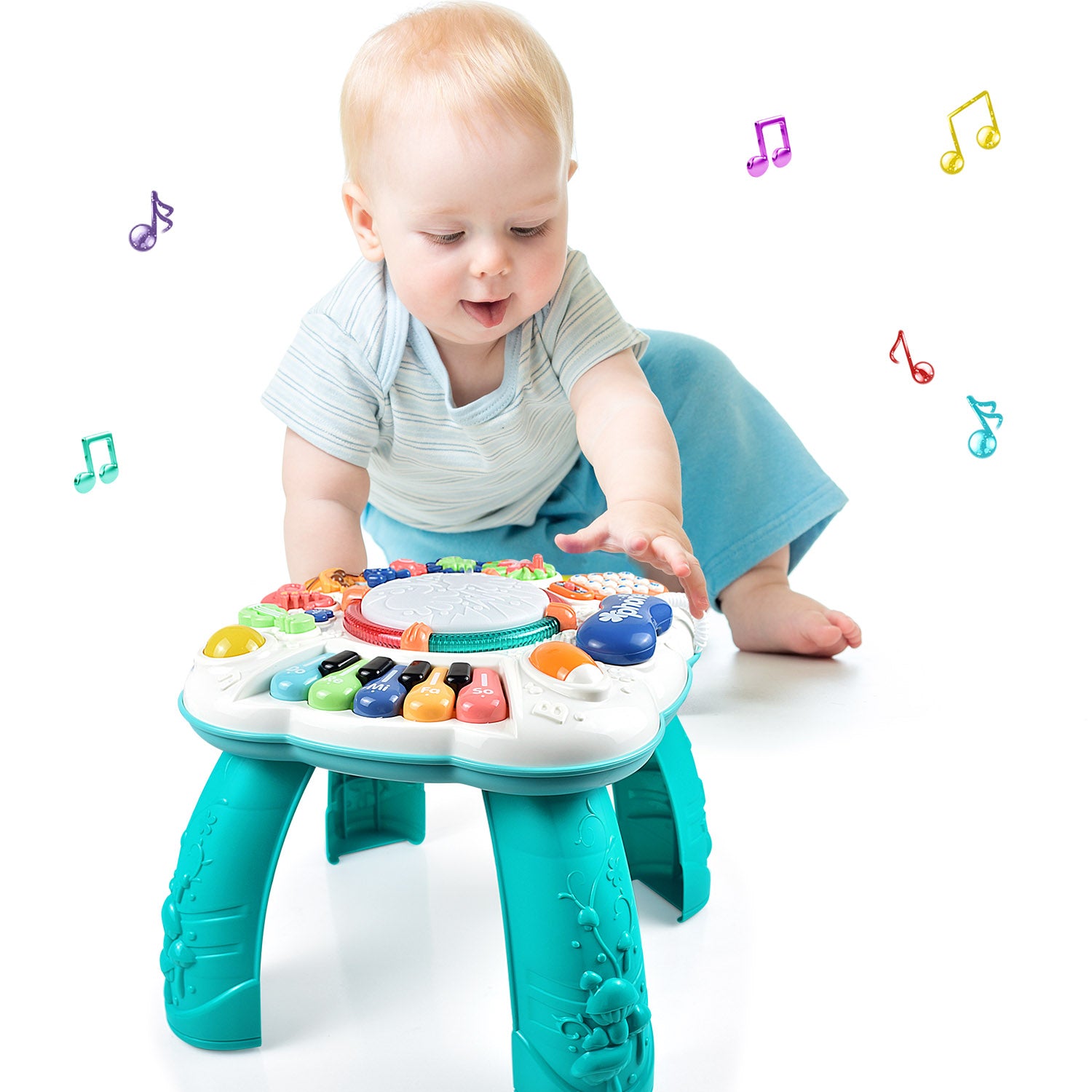 CEMIRK Baby Musical Toys Activity Center – Engaging Learning Table with Lights, Songs, Numbers, Letters & Colors – Safe ABS Plastic – 2 Volume Levels – For 6 9 12 18 Months Infant Toddler – 11.8 x 11