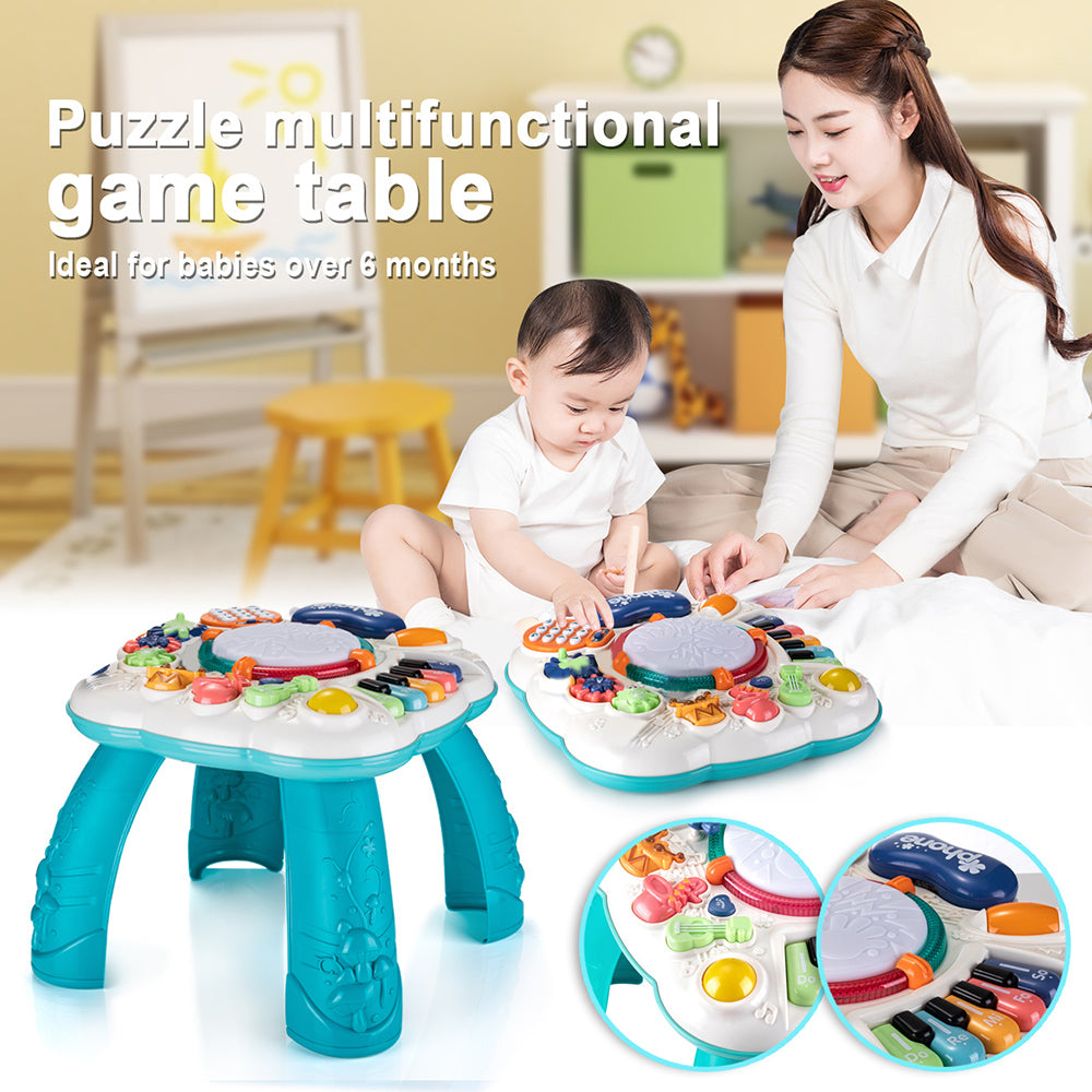 CEMIRK Baby Musical Toys Activity Center – Engaging Learning Table with Lights, Songs, Numbers, Letters & Colors – Safe ABS Plastic – 2 Volume Levels – For 6 9 12 18 Months Infant Toddler – 11.8 x 11