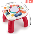 CEMIRK Baby Activity Table,Toddler Musical Learning Table,Educational Learning Toy for Baby 6 to 12 Months 1 2 3 Years Old Boys and Girls(red)