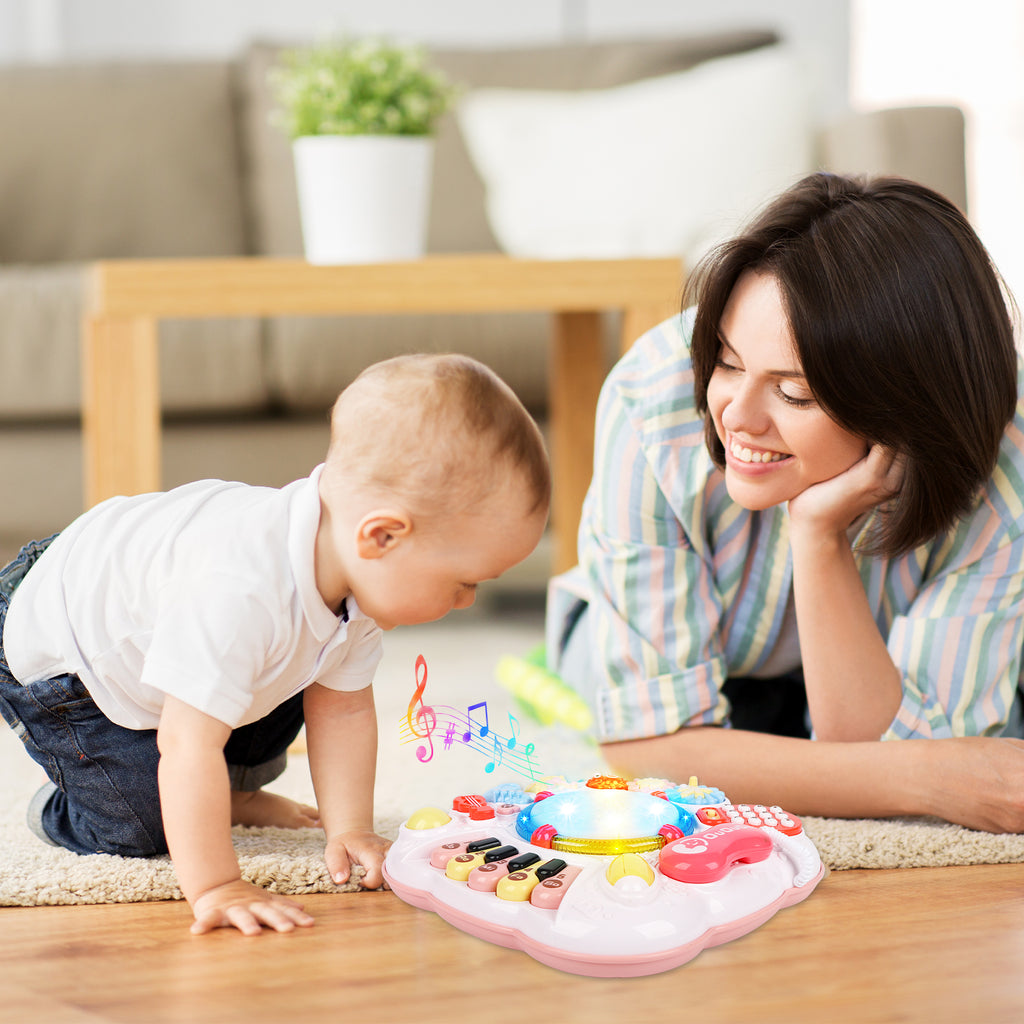 CEMIRK Baby Activity Table,Toddler Musical Learning Table,Educational Learning Toy for Baby 6 to 12 Months 1 2 3 Years Old Boys and Girls