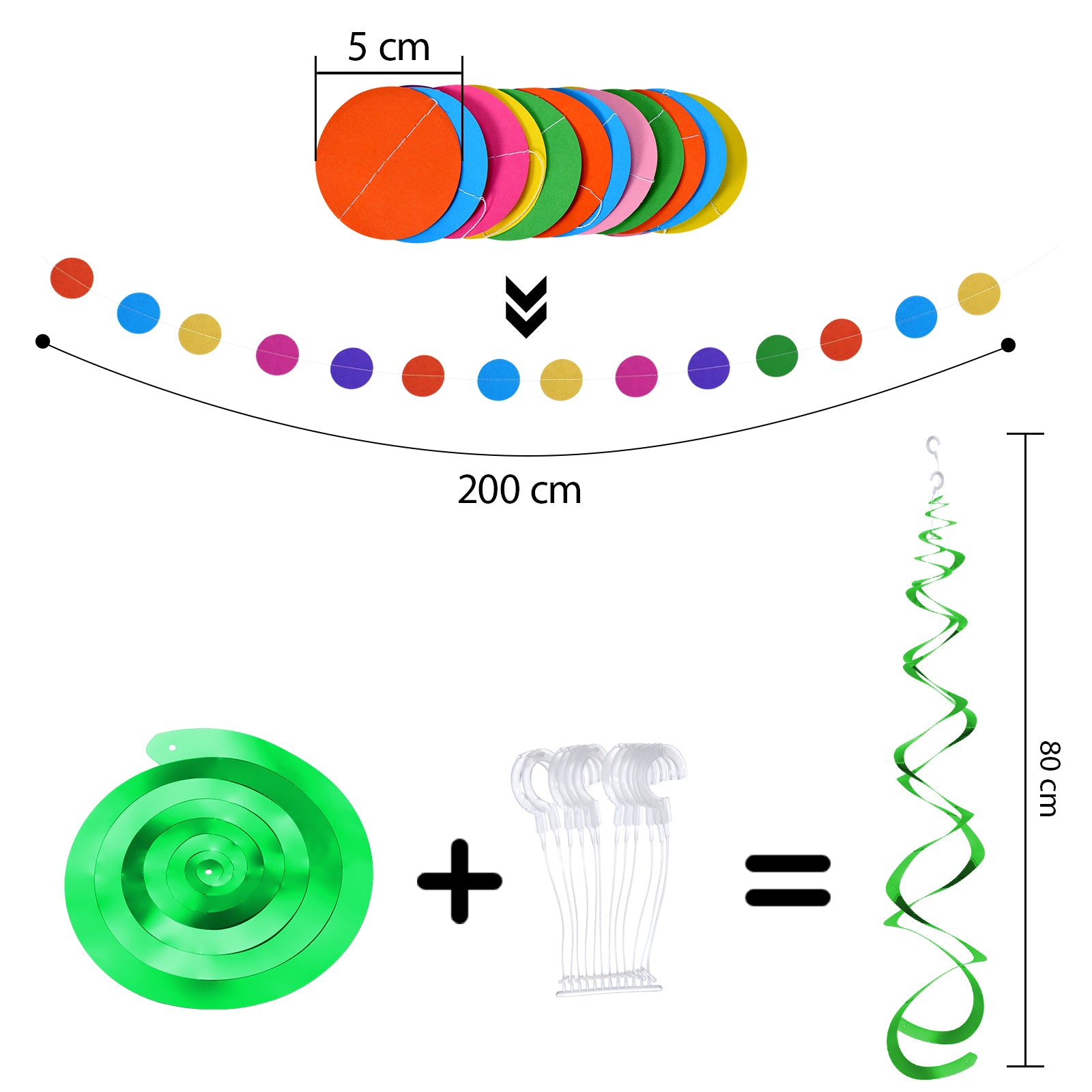 CEMIRK Rainbow Reusable Birthday Decoration Set - Happy Birthday Banner, Bunting, Paper Fans and Honeycomb Decorations, Streamers Set, Colourful Paper Rainbow Party Decorations for Girls and Womens