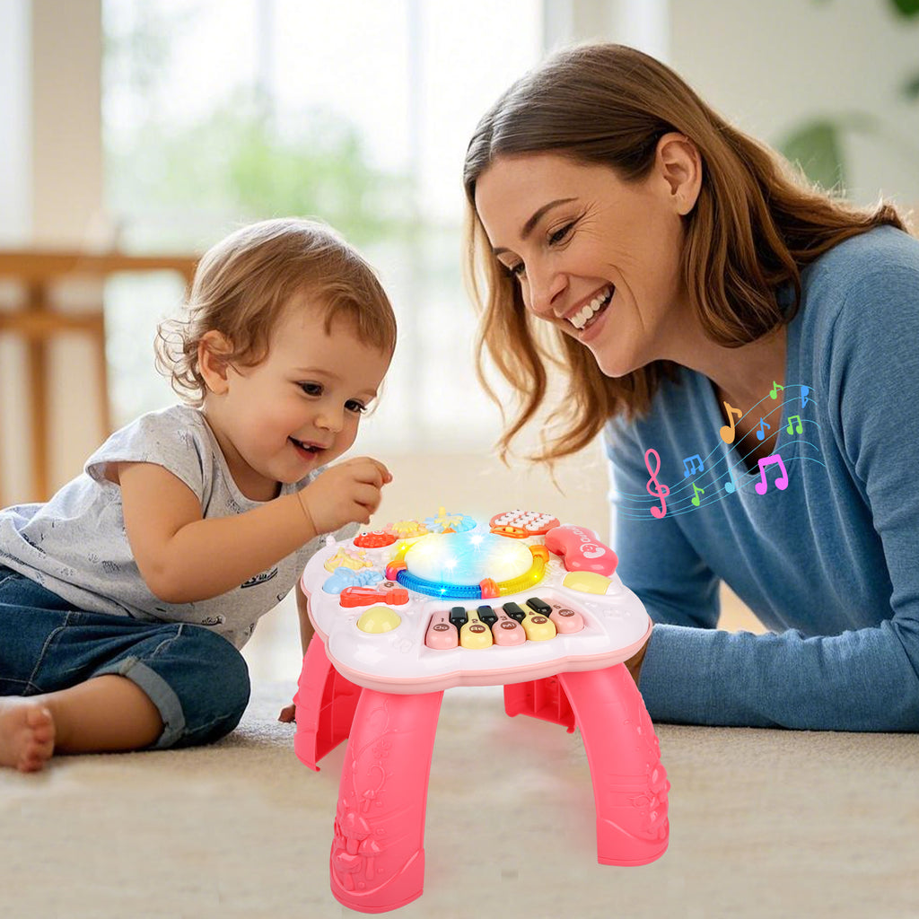 CEMIRK Baby Activity Table,Toddler Musical Learning Table,Educational Learning Toy for Baby 6 to 12 Months 1 2 3 Years Old Boys and Girls
