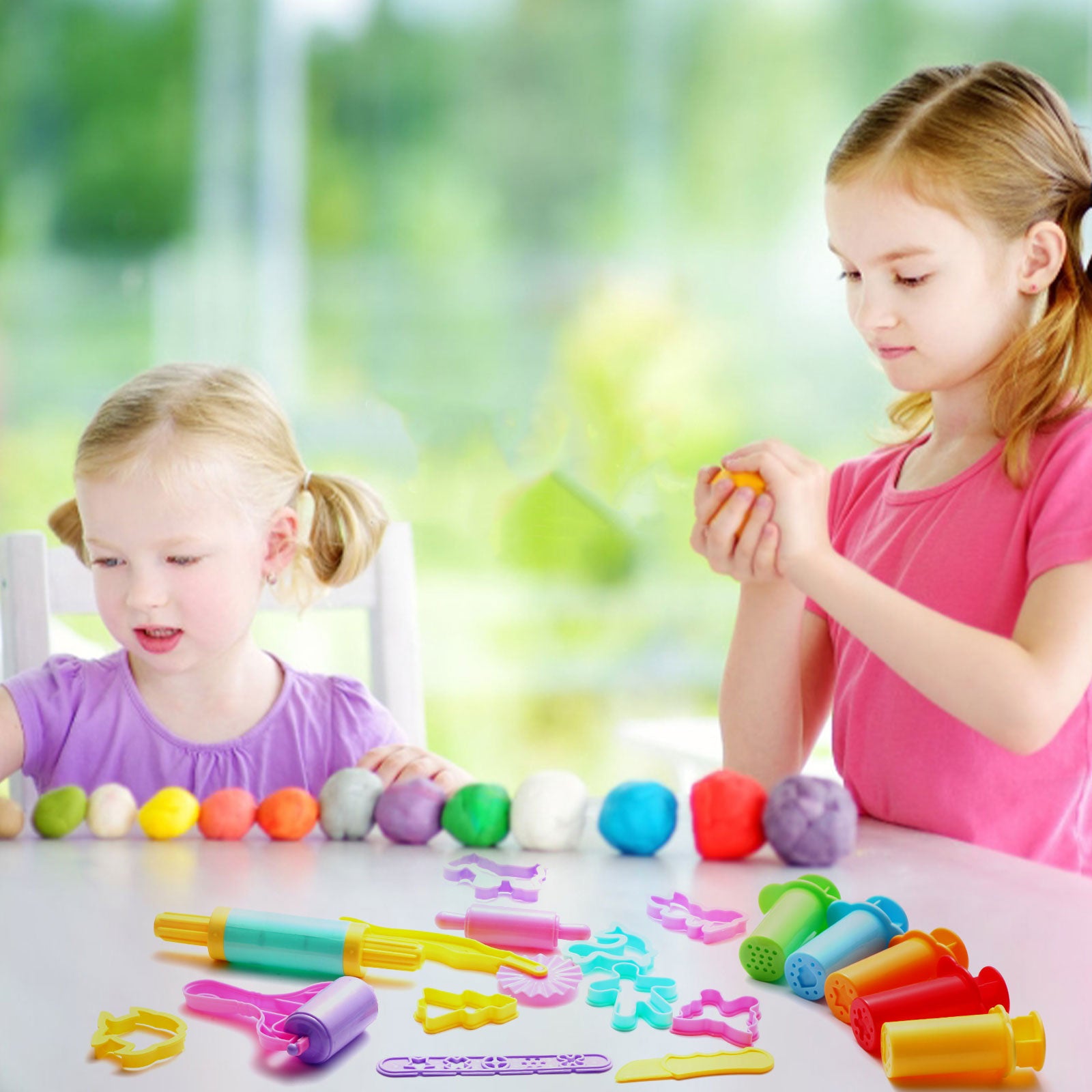 CEMIRK Playdough Set, 27 Pcs Play Dough Tools & Accessories for Kids, Dough Cutters, Rolling Pins, Extruders & Molds, Safe & Durable Clay Toys for Preschool Learning, Arts & Crafts Gift for Toddlers